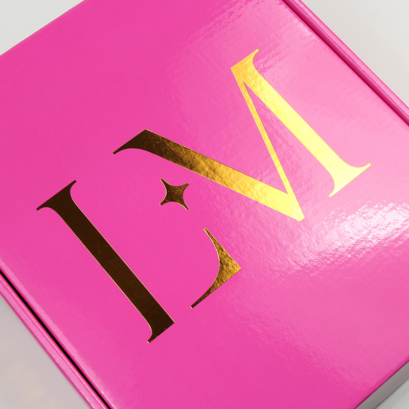 Boîte d'expédition de marque de beauté rose vif brillante de conception personnalisée recyclable