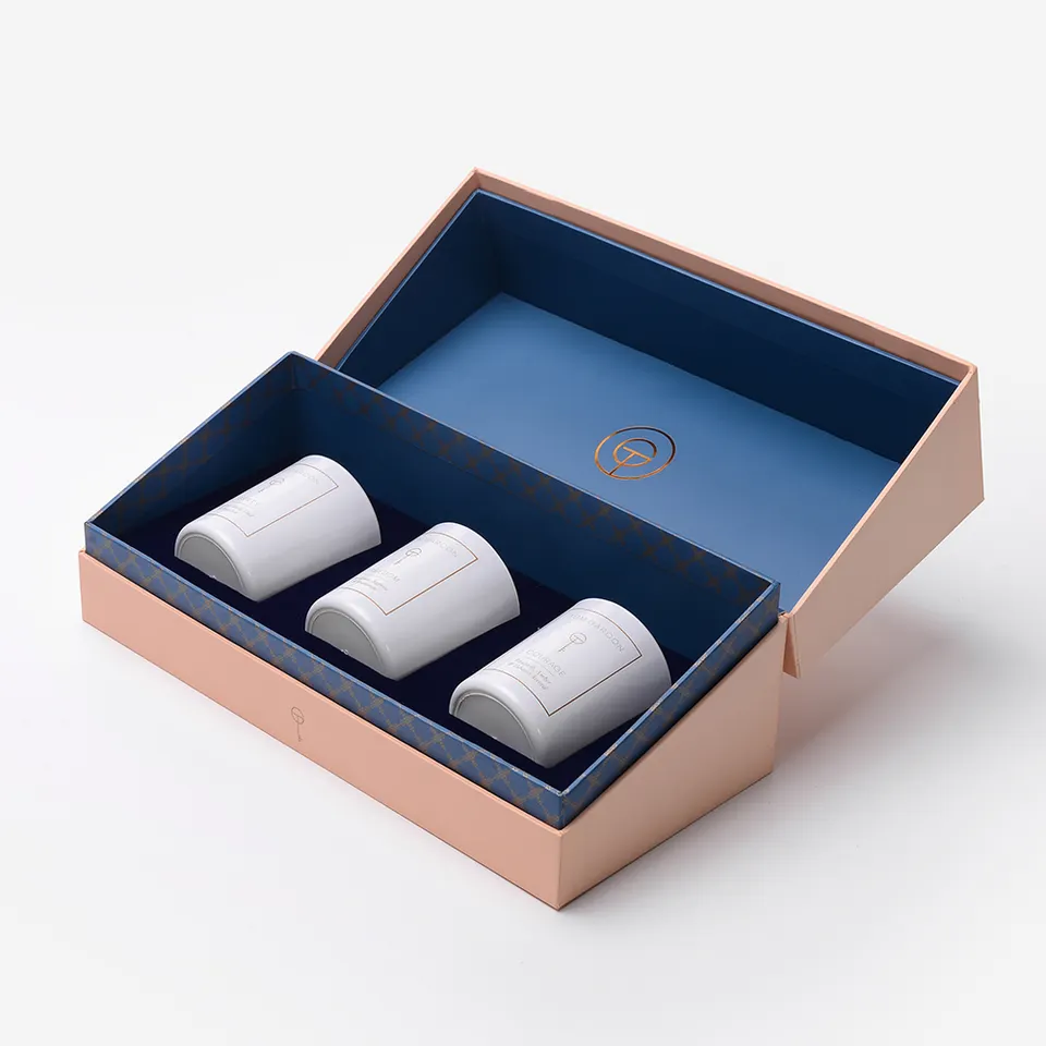 Boîte-cadeau de bougies parfumées en carton personnalisé d'emballage écologique