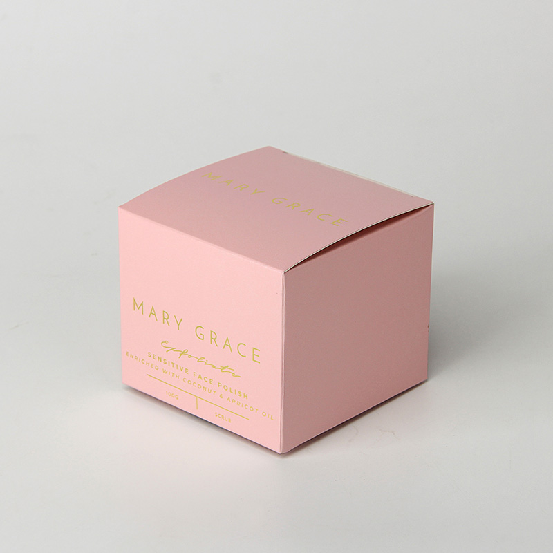Boîtes d'emballage de soins de la peau pour femmes en papier pliant rose avec logo personnalisé 
