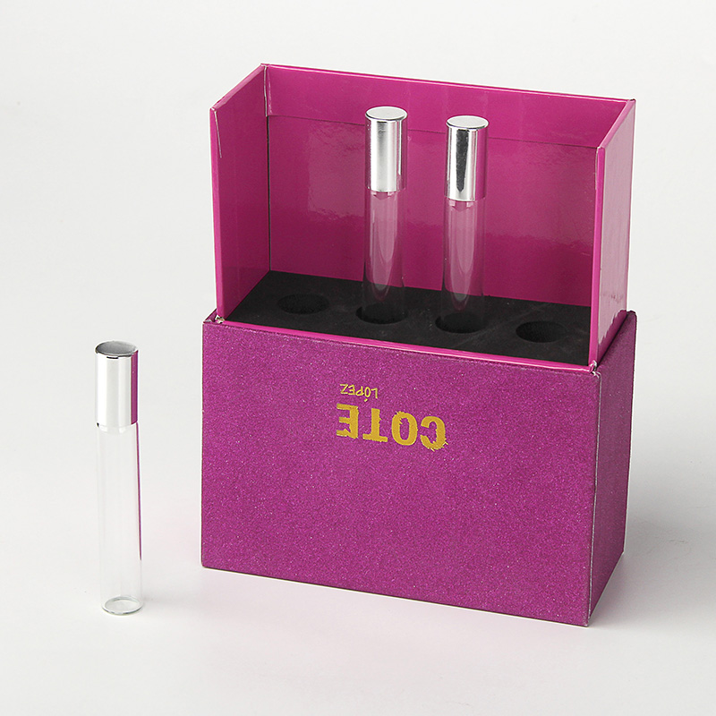 Boîte d'emballage de rouge à lèvres rose de cosmétiques de scintillement de logo d'or de luxe adaptée aux besoins du client