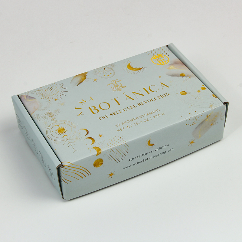 Boîte d'emballage de bombe de bain d'emballage personnalisé en matériau respectueux de l'environnement avec logo feuille d'or